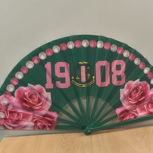 AKA Sorority Floral Print 13 " Fan